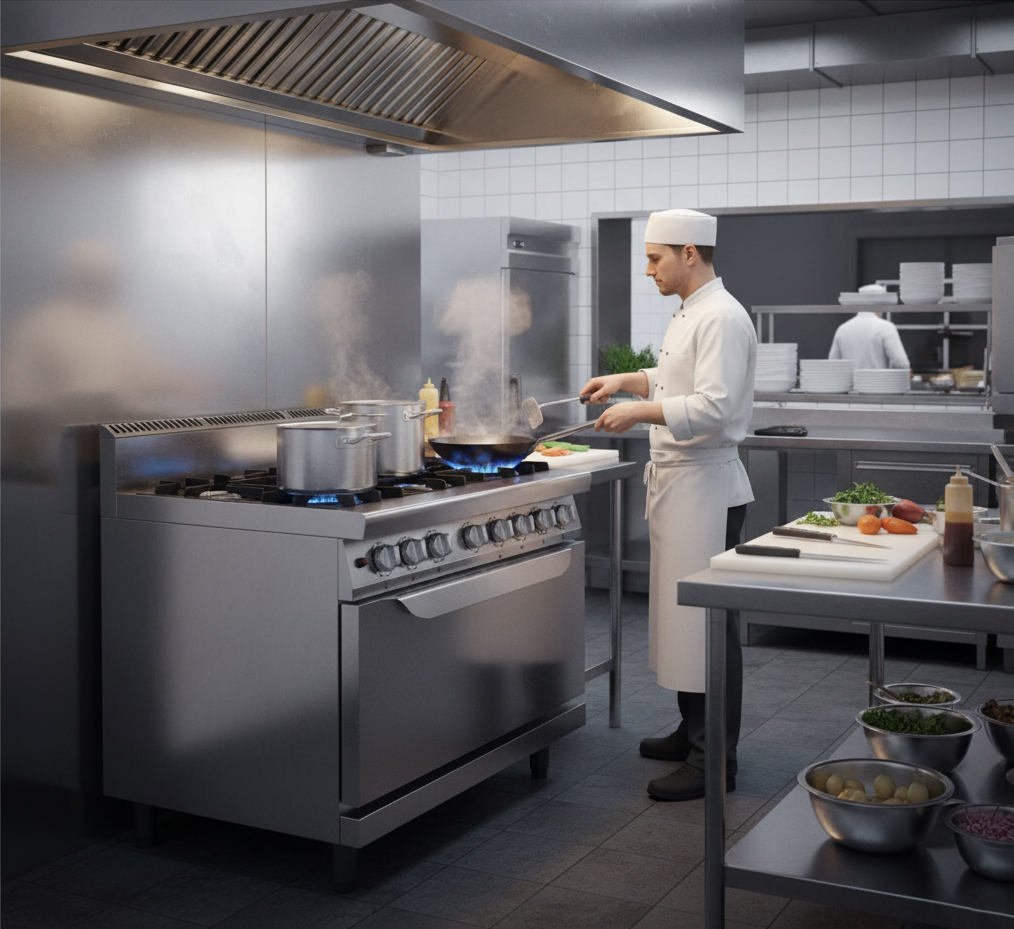 Cocina de gas de seis quemadores con horno de piso, modular serie 700 - AT7G6BO-2 - Imagen 3