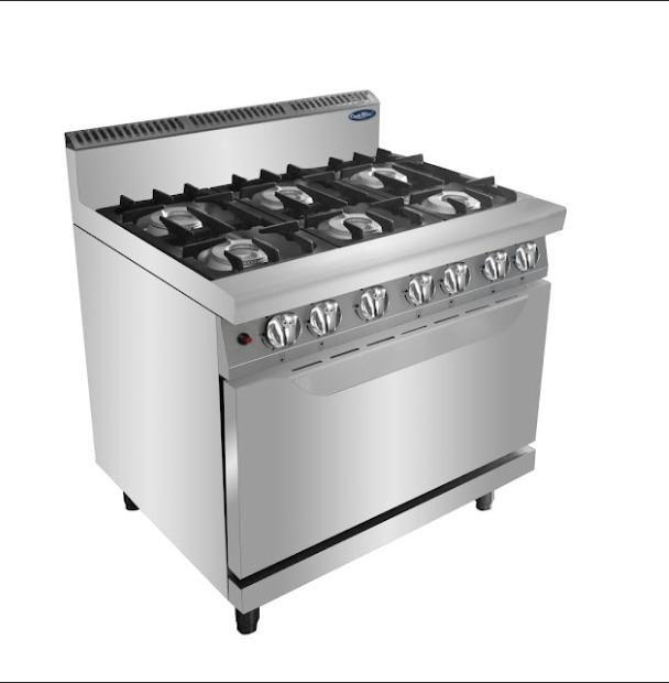 Cocina de gas de seis quemadores con horno de piso, modular serie 700 - AT7G6BO-2