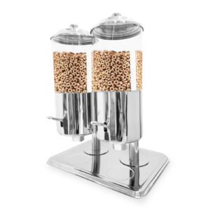 Dispensador De Cereal Doble con Base de Acero Inoxidable - AT-AT90123-2