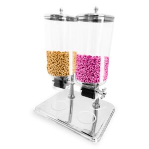 Dispensador De Cereal Doble con Base de Acero Inoxidable - AT-AT90133-2