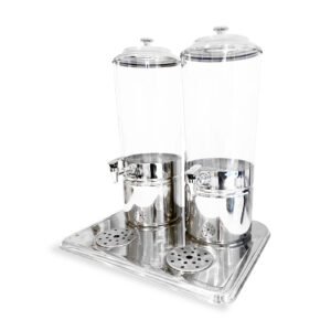 Dispenser De Jugo Doble Con Base De Acero Inoxidable -AT-AT90212-2